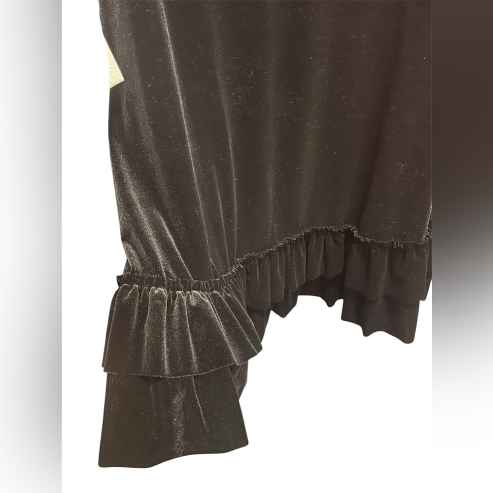 Velvet Long-Sleeve Tunic or Mini Dress w/ ruffle hem - Picture 3 of 3